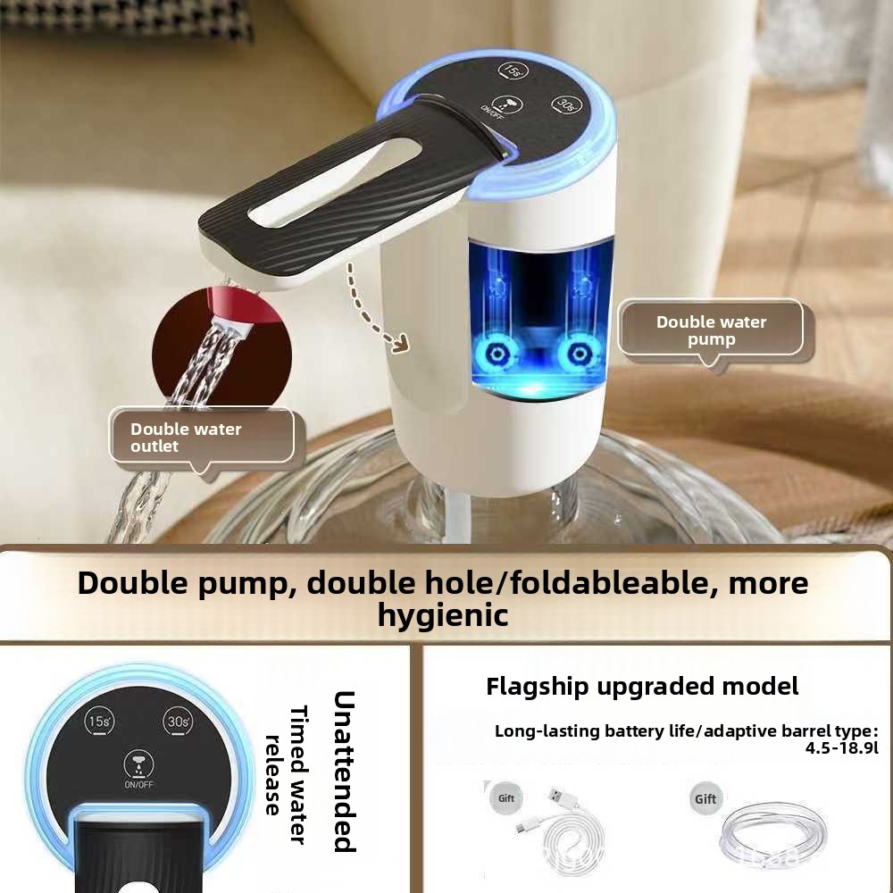 White+dual pumps+night light blue light+foldable