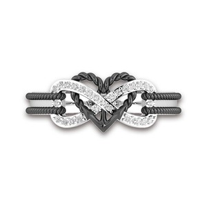 Conjunto de anillos de dragón de acero inoxidable para mujer, 8MM, anillo de corazón de cristal de compromiso para mujer, joyería para pareja - Product Image 3