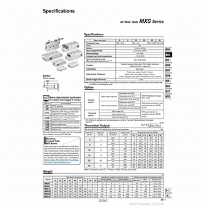 SMC Pneumatics Air Slide <b>Table</b> MXS8-10AS - Product Image 1
