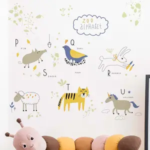 Animales de dibujos animados zoológico pegatinas de pared creativo extraíble PVC de papel para el dormitorio de niños habitación decoración pared Mural