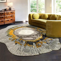 Tapis en laine fait main de luxe léger, personnalisable, moderne, de forme circulaire ou irrégulière, pour salon, chambre, ou comme tapis de table, épais