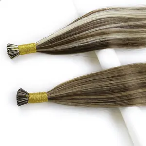 Highknight 12A Customize Factory Price Double Drawn Italian Keratin Pre Bonded I Tip Hair Extensions Russian Human Hair
