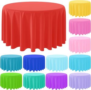 84 pollici tovaglia di plastica rotonda usa e getta tovaglia impermeabile tovaglia decorativa - Product Image 1