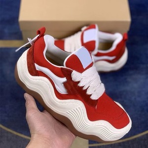 Zapatillas de skate de lona con suela gruesa y bloques de color, zapatillas con cordones, calzado informal urbano, zapatillas de viaje y zapatillas para caminar a diario. - Product Image 2