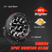 Projecteur LED pour pare-chocs de camion 1500M 13000lm 24V, 9 pouces, 7 pouces, automobile, tout-terrain, 4x4, éclairage de travail LED 9 pouces