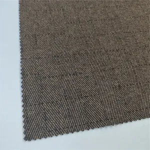 Tissu jacquard tweed tricoté extensible à carreaux et à chevrons personnalisé pour grossiste en usine de vêtement