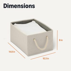 Foldable Fabric <b>Storage</b> Cubes with Rope Handles Stackable Cube Bins for Organizing Sundries Minimalist Design - Product Image 2