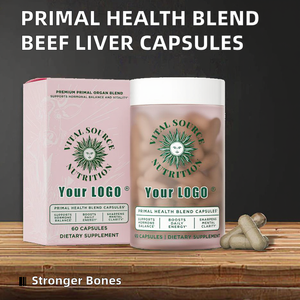 Suplementos Herbales OEM <span class=keywords><strong>Primal</strong></span> Health Blend con Extracto de Viscera de Res en Cápsulas para Adultos - 60 Unidades, Mejora la Densidad Ósea - Product Image 4