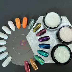 White Pearl Shimmer Aurora Pigment Chrome Polish Nail Powder Spray Paint Machine Mirror Effect Paint