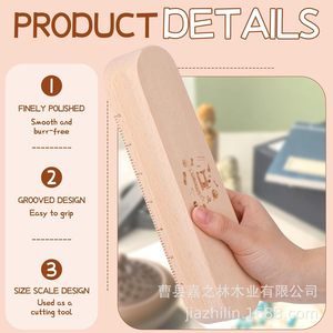 Tira de presión de madera de haya con forma ovalada y escala para planchar y accesorio de costura - Product Image 3