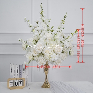 DKB Wholesale Realistic Silk Artificial White Flower Ball Wedding Centerpieces <b>Table</b> Decorations - Product Image 2