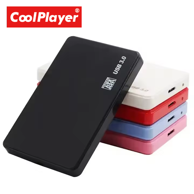 2.5 Inch Plastic SATA USB 3.0 Computer Hard Drive Enclosure Case Black ABS Plastic OEM Stock External HDD Box