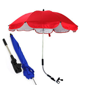 Parapluie de poussette réglable résistant aux <span class=keywords><strong>UV</strong></span> promotionnel d'usine Impression de logo personnalisé pour parapluie à clip extérieur - Product Image 5