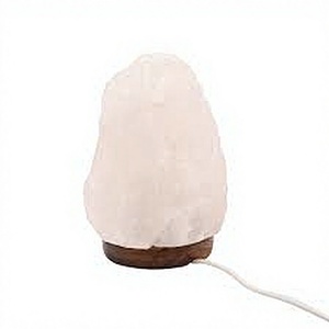Tazón de lámpara de sal del Himalaya Rosa tallada Base de madera 15W Bombilla de cable eléctrico Pirámide Estilo de amor Decoración Sal Artesanía natural - Product Image 1