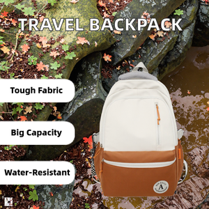 Waterproof <b>Large</b> <b>Capacity</b> <b>Backpack</b> for Men Women Casual Student Schoolbag with Polyester Lining Simple Design for Travel-0643 - Product Image 2