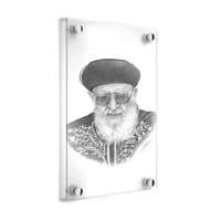 RAY YI Gadol juif personnalisé en lucite, art mural, cadeau judaïque, acrylique, dessin coloré de rabbin