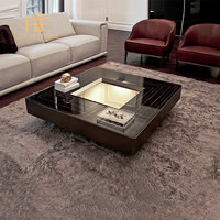 Mobilier pour villa haut de gamme personnalisé et moderne Ensemble table basse en bois d'ébène pour le salon