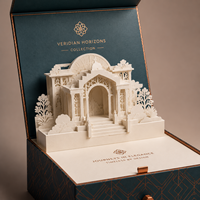 Boîte cadeau en papier rigide 3D personnalisée de luxe, boîte d'emballage artistique en papier architectural créative pour cadeaux haut de gamme