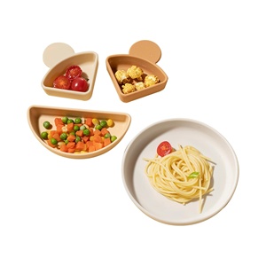 Plato de Silicona de Grado Alimenticio para Niños, Diseño de Dibujos Animados, Desmontable, Fácil de Limpiar, Reutilizable, No Tóxico - Product Image 1