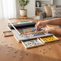 Table de puzzle en bois pliable avec 4/6 tiroirs coulissants, 1000/1500 pièces, pliable, unisexe, pour tous les âges