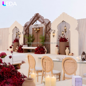 LEDA Wedding <b>Party</b> Decor Luxury Indian-style Openwork Acrylic 3-piece Outdoor <b>Backdrop</b> Set - Product Image 2