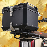 Top case de moto en alliage d'aluminium étanche, capacité 45L et 55L, avec design élégant