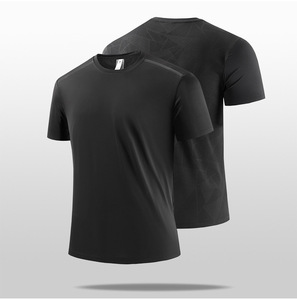 Maglietta da uomo fresca e traspirante ad asciugatura rapida estiva a maniche corte larga sportiva Casual Top con collo solido per il Fitness - Product Image 5