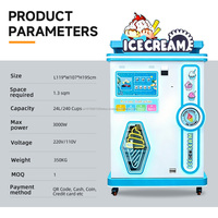 Machine à glaces commerciale YISO, vente directe d'usine, paiement par pièces et carte, entièrement automatique.