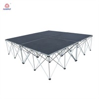 Scène modulaire portable en aluminium 4x4 pieds certifiée TUV, plateforme de scène pour chœur, idéale pour les concerts scolaires et les événements.