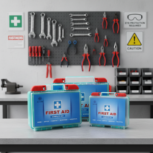 Trousse de premiers secours industrielle ANSI - Garantie de 5 ans, formation sur site, bleu et blanc - Product Image 1