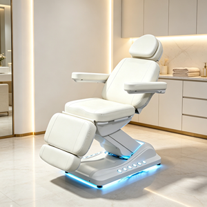 Fauteuil de beauté électrique à 4 moteurs, fauteuil facial réglable, fauteuil de traitement esthétique médical avec lumière LED au sol - Product Image 1