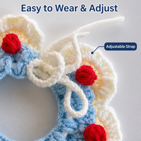 Collier pour animaux de compagnie en crochet fait main, joli cache-col tricoté pour chien et chat, en coton doux, réglable, accessoires pour petits chiens, plus de 10 modèles