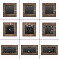 Panneau d'interrupteur d'éclairage mural vintage EU Prise USB antique Charge rapide 18W Type-c Prise murale 220V accessoires électriques