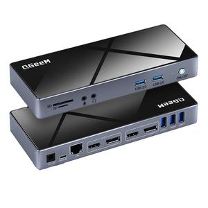 QGeeM 15-IN-1 USB 3,0 Hub Docking Station Quad 5K/ Dual 4K @ 60Hz Pantalla de video HDMI Quad Linux <span class=keywords><strong>OS</strong></span> para <span class=keywords><strong>Macbook</strong></span> <span class=keywords><strong>Pro</strong></span> Xiaomi Laptops - Product Image 1