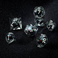 Ensemble de dés en résine sur le thème du Seigneur des Anneaux, personnalisé, 7 pièces, avec anneau, pour les jeux de rôle sur table DND, cadeau pour les joueurs