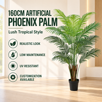 Palmier Areca Artificiel Effet Naturel 160cm, Emballage KD, Anti-UV, pour Décoration Maison et Bureau, Vente en Gros, Aménagement Paysager