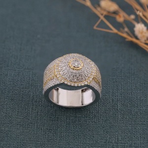 Anillo de Cóctel Unisex de Lujo SV JEWELS, Plateado en Plata, con Diamantes, Corte Brillante, Diseño de Estrella, Certificado IGI, para Boda - Product Image 1