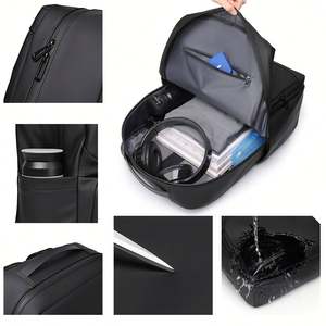 Sac à dos pour <span class=keywords><strong>ordinateur</strong></span> <span class=keywords><strong>portable</strong></span> en PU durable et résistant à l'usure, avec logo personnalisé, pour hommes, style simple, décontracté, idéal pour le bureau, les étudiants et le quotidien. - Product Image 3