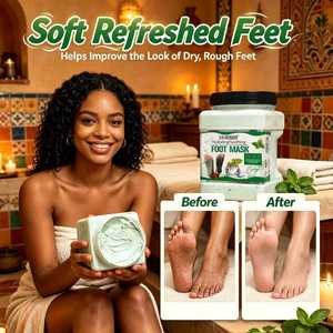 Maschera Piedi Idratante Lenitiva all'Essenza Naturale di Menta Ghiacciata, Nutrimento Delicato, Esfoliante per la Rimozione della Pelle a Buccia di Pollo - Product Image 3