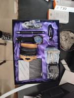 Coffret Cadeau Luxe Noir 7 Pièces pour Homme : Montre, Portefeuille, Ceinture, Bracelet, Porte-clés, Stylo Bille, Boîte à Chapelet – Idéal pour Cadeaux d'Affaires