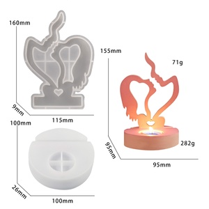 Stampo colla da te amanti di san valentino che baciano candeliere stampo in Silicone gesso decorazione aromaterapia resina angelo stile vita - Product Image 6