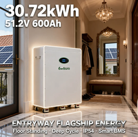 Baterai Lithium Ion 30kWh 48V 51.2V 600Ah untuk Sistem Surya Hibrida Tipe Lantai dengan Roda
