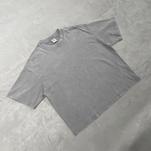 American Style Washed <b>Distressed</b> Boxy Fit T-Shirt Raw Edge Loose Casual Summer <b>Tops</b> - Product Image 3