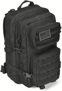 Sac à dos tactique pour homme en denim avec doublure en polyester, léger, à la mode, avec fermeture éclair, grand sac d'assaut 3 jours, sangles MOLLE - Product Image 3
