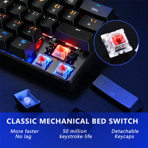 <span class=keywords><strong>RK61</strong></span>คีย์บอร์ดสองโหมด BT 3.0 & USB คีย์บอร์ดกลไกเรืองแสง RGB มินิ61คีย์ปุ่มกดคีย์บอร์ดสำหรับเล่นเกมแบบสลับร้อนพร้อม RGB - Product Image 3