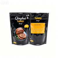 Sacs d'emballage pour café avec logo personnalisé imprimé, pochettes verticales en PE Mylar avec fermeture éclair, résistantes à l'humidité, 100g 500g, pour aliments (viande)