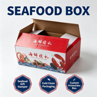 Boîte à fruits de mer personnalisée en gros d'usine, carton ondulé enduit imperméable pour poisson congelé et cadeaux de fruits de mer