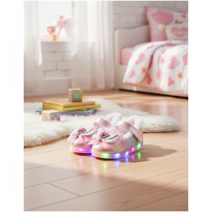 Zapatos de Vestir Coreanos OZKIZ para Niñas de 2 a 6 Años, Zapatos Planos de Invierno Tipo Mary Jane con Brillo, Zapatos de Moda Infantiles con Flores, Venta al Por Mayor - Product Image 3