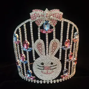 Custom Easter Rabbit Tiara Gorgeous Egg Pageant Rhinestone Crown