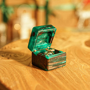 Wooden <b>Ring</b> Box Rectangle Rustic Jewelry Storage For <b>Couples</b> Wedding Engagement Gift Box Customizable Engraving - Product Image 2